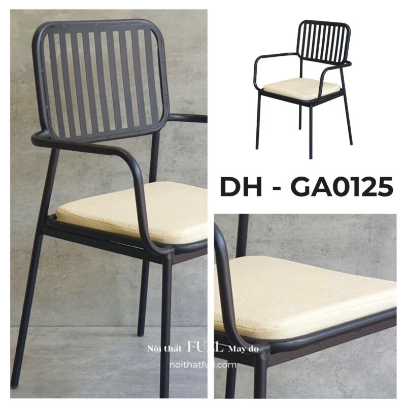 GHẾ ĂN SẮT SƠN TĨNH ĐIỆN NIỆM DA DH - GA0225 | Giải pháp ghế ăn hiện đại, bền đẹp cho mọi không gian