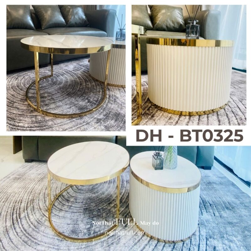 Bàn Trà Đôi Mặt Đá Ceramic DH - BT0325
