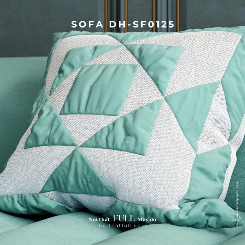 Sofa DH - SF0125 Màu Xanh Dương Sậm Phối Viền Inox Mạ Vàng – Thanh Lịch & Mạnh Mẽ Trong Từng Đường Nét