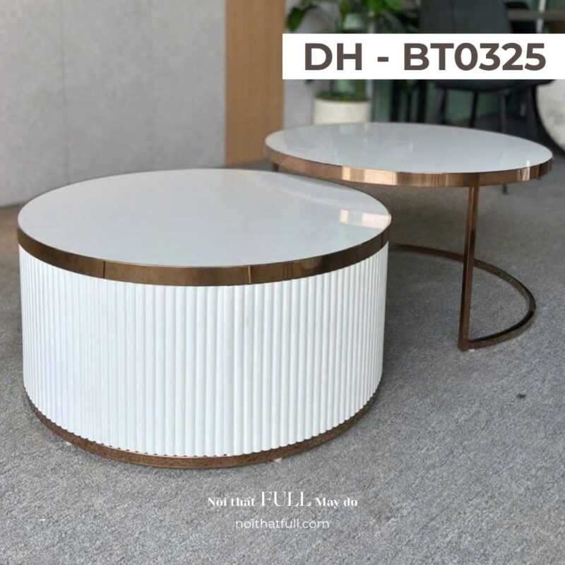 Bàn Trà Đôi Mặt Đá Ceramic DH - BT0325