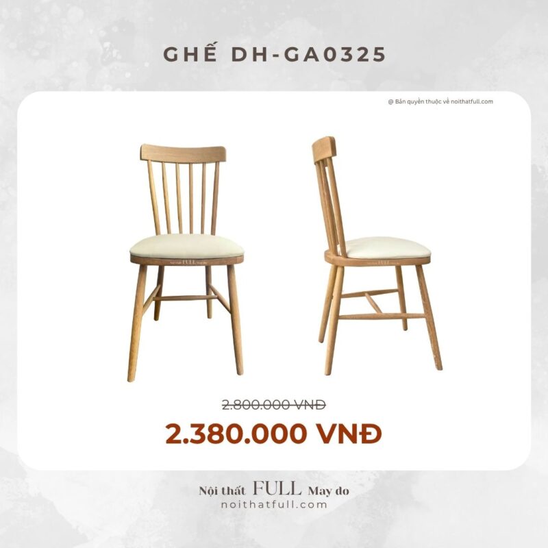 Ghế ăn DH - GA0325 – Gỗ tự nhiên bọc da cao cấp