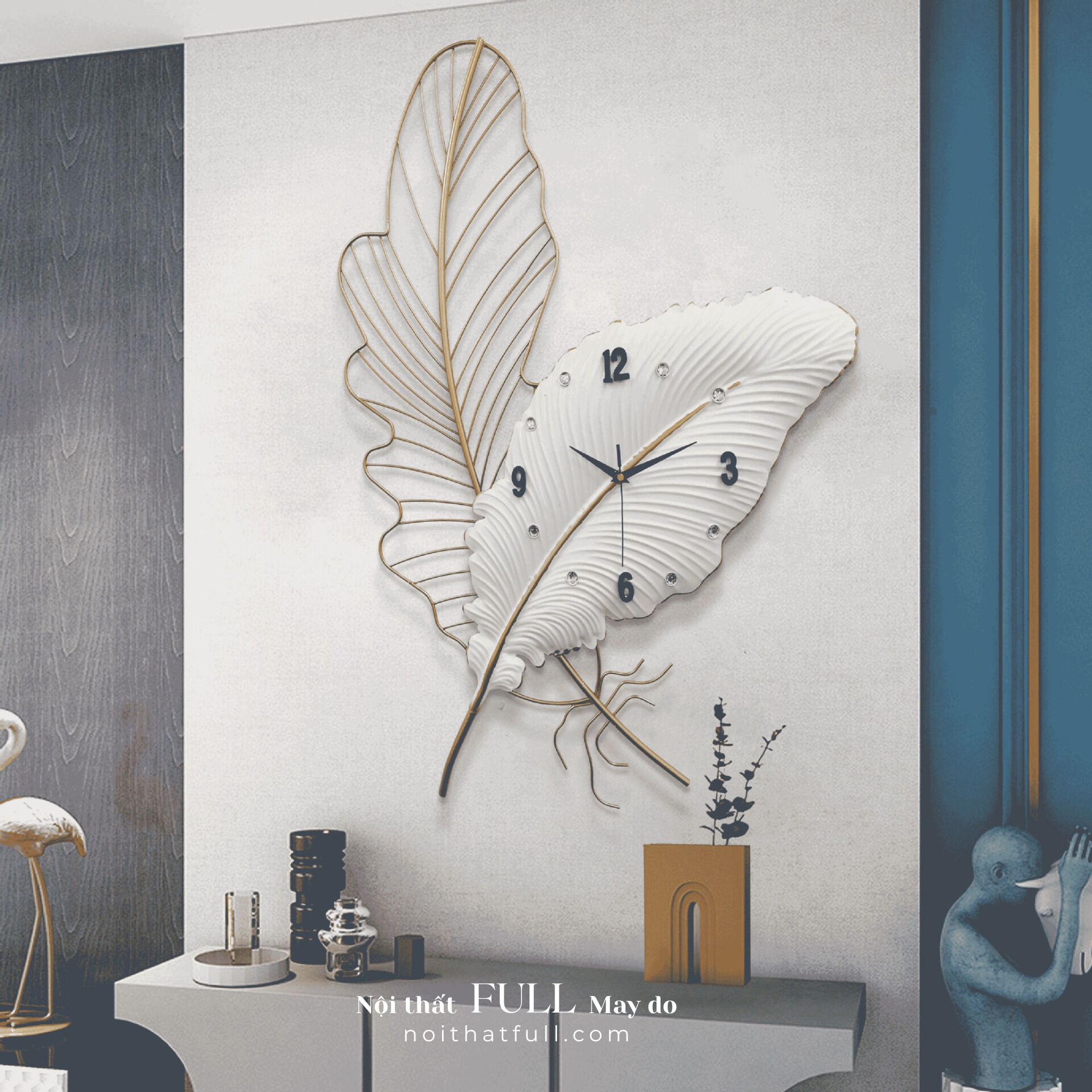 Đồng hồ Treo Tường Hình Lông Vũ YUYFCC Đồng hồ Treo Tường Hình Lông Vũ YUYFCC