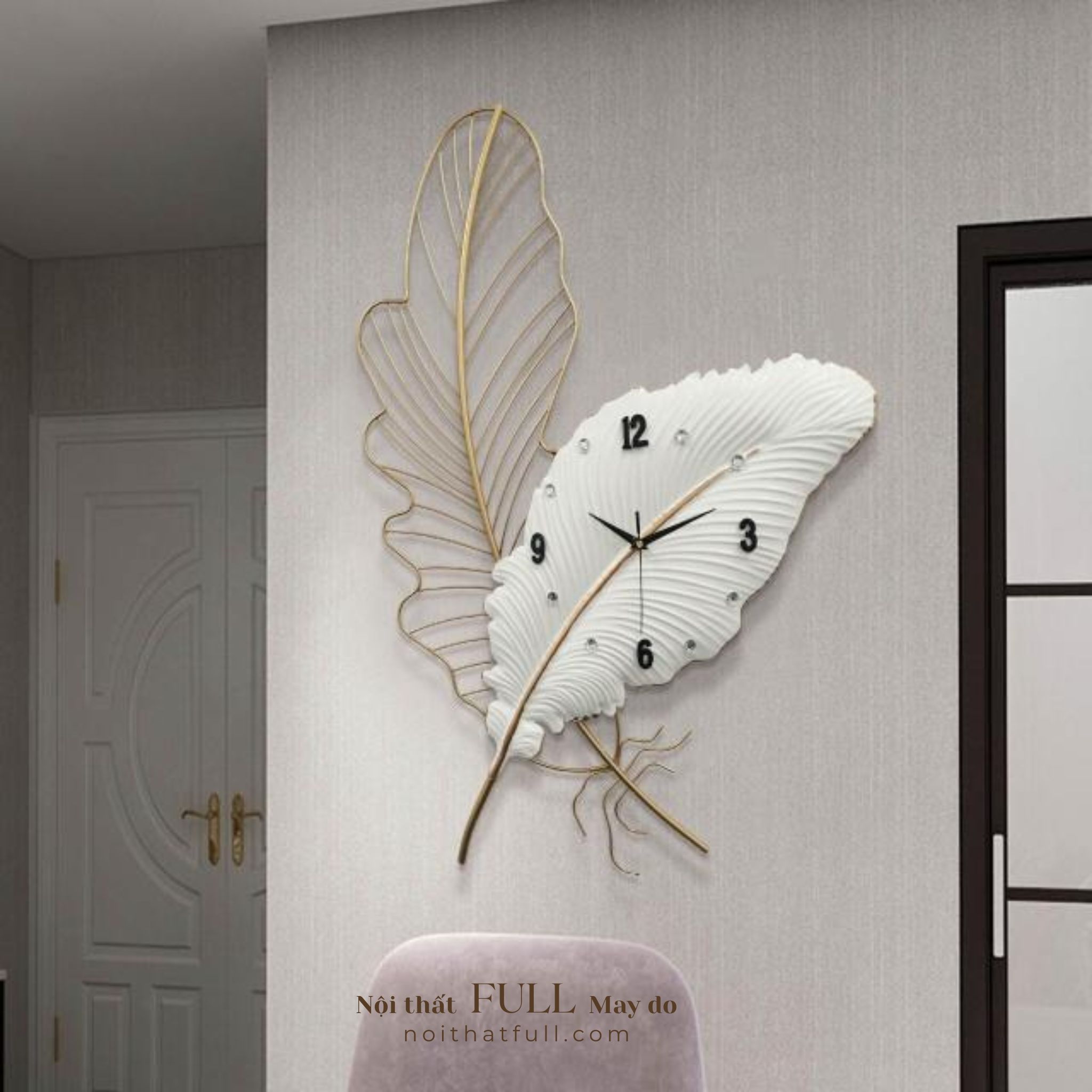 Đồng hồ Treo Tường Hình Lông Vũ YUYFCC Đồng hồ Treo Tường Hình Lông Vũ YUYFCC