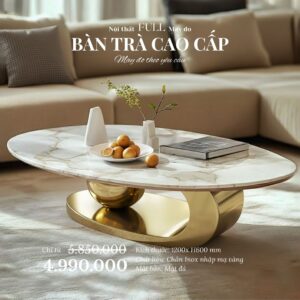 Bàn trà inox mạ PVD vàng cao cấp