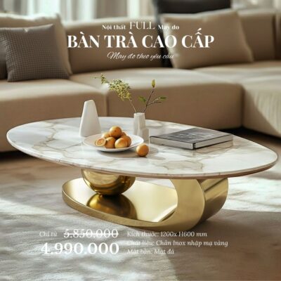 Bàn trà inox mạ PVD vàng cao cấp
