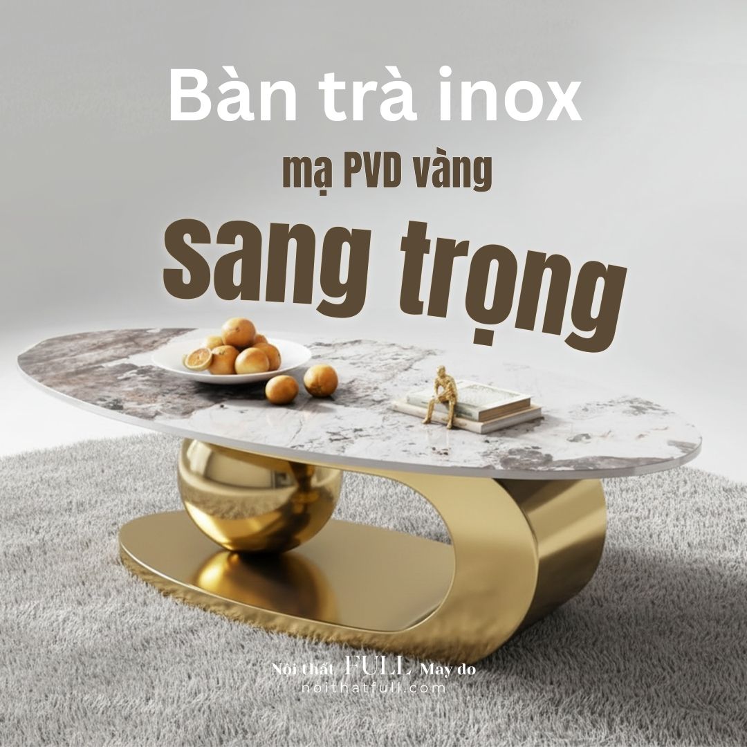 Bàn trà inox mạ PVD vàng cao cấp Bàn trà inox mạ PVD vàng cao cấp