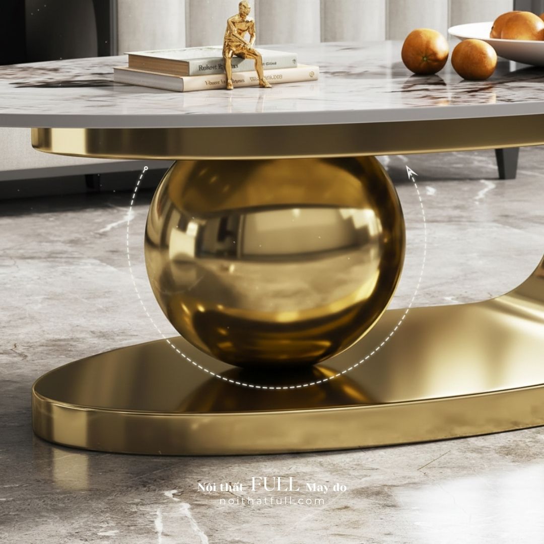 Bàn trà inox mạ PVD vàng cao cấp Bàn trà inox mạ PVD vàng cao cấp