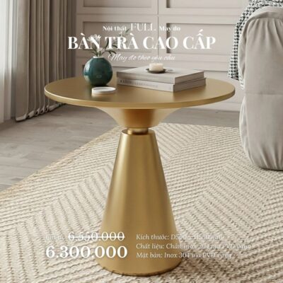 Bàn trà inox mạ PVD vàng cao cấp