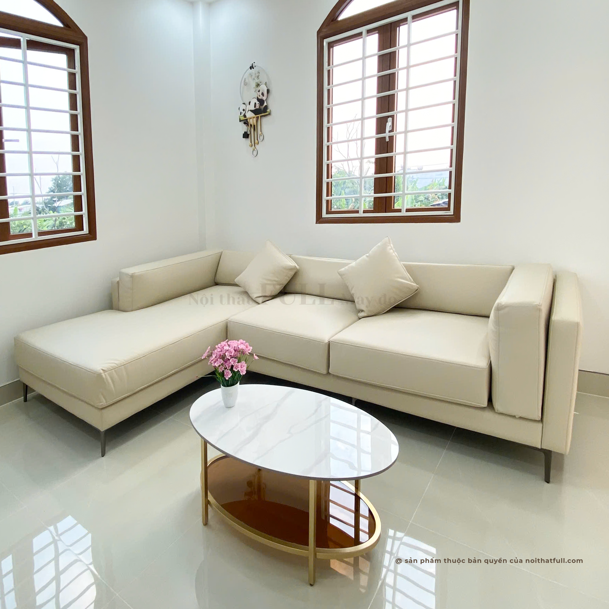 Sofa L da chống mực chân sắt mạ titan cao cấp – lựa chọn tối ưu cho không gian sống hiện đại Sofa L da chống mực chân sắt mạ titan cao cấp – lựa chọn tối ưu cho không gian sống hiện đại