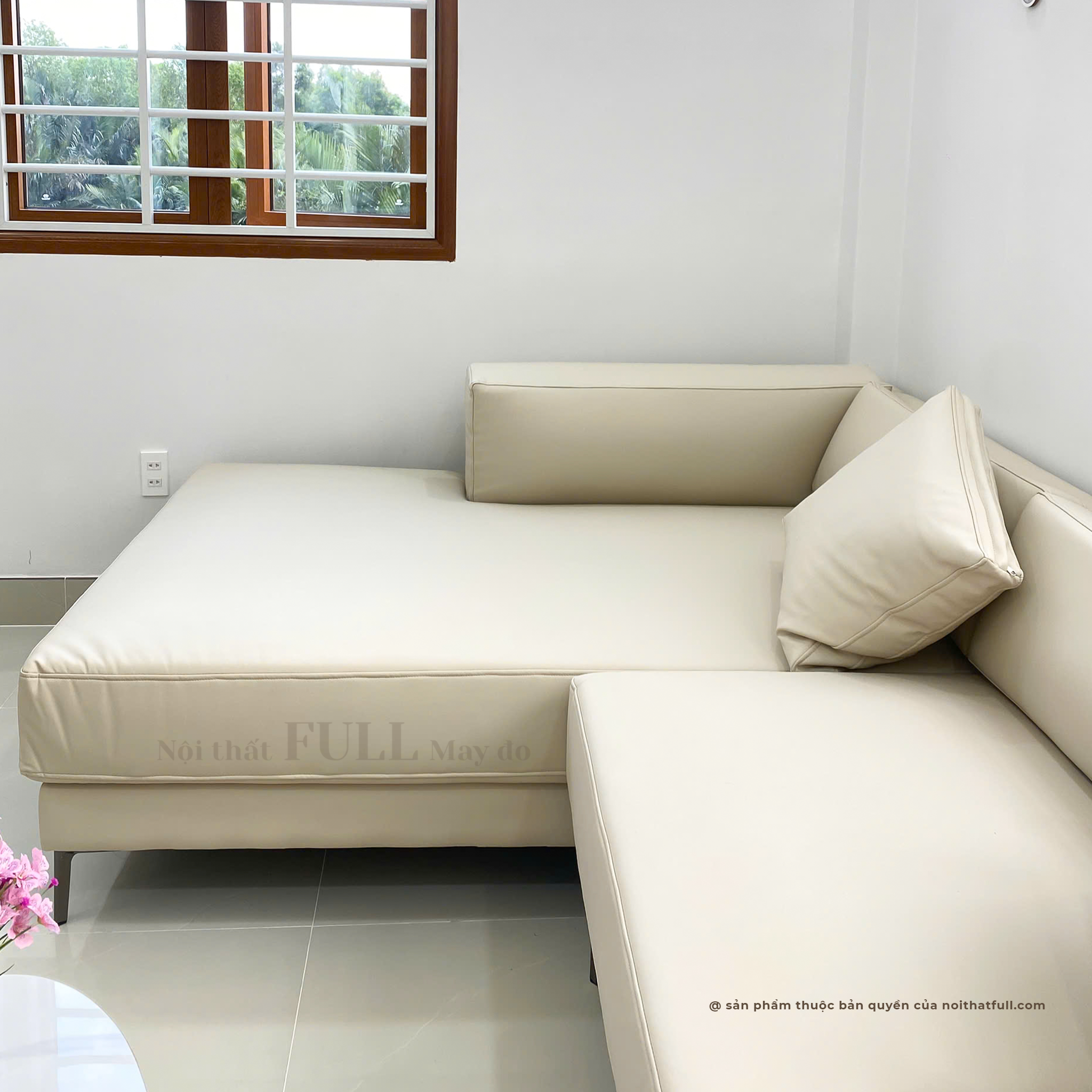 Sofa L da chống mực chân sắt mạ titan cao cấp – lựa chọn tối ưu cho không gian sống hiện đại Sofa L da chống mực chân sắt mạ titan cao cấp – lựa chọn tối ưu cho không gian sống hiện đại