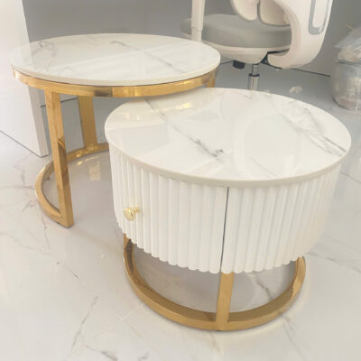 Cặp Bàn Trà Inox 304 Mạ Vàng PVD Cao Cấp