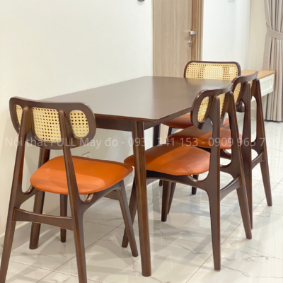 Bộ bàn ghế ăn gỗ cao su | DH-CS001