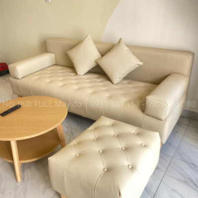 Sofa đơn đính nút da chống mực | DH-SF016